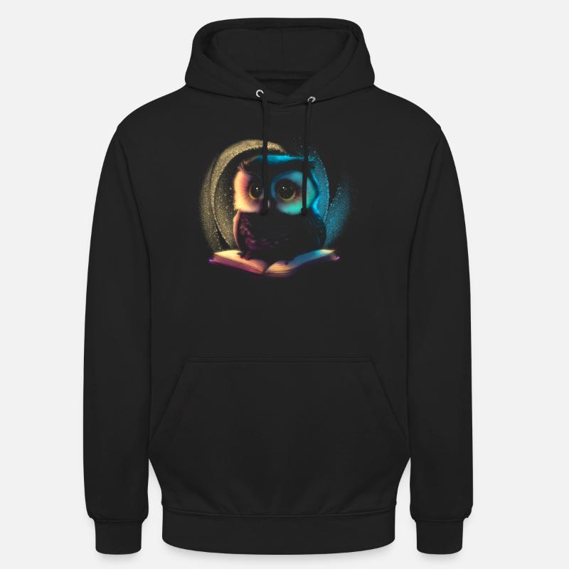 niedliche Tiereule - Unisex Hoodie - Schwarz