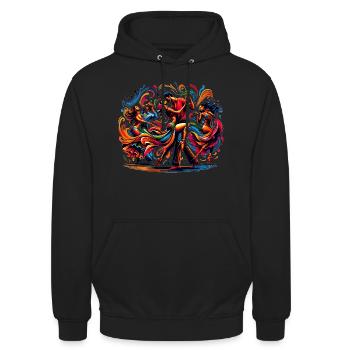 Colorful Salsa Scene - Unisex Hoodie - black - Front - Alina (178cm) & Michal (187cm)