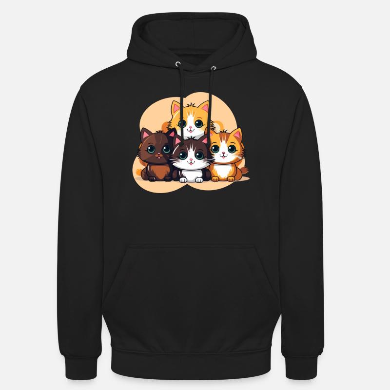 D’adorables chatons - Sweat-shirt à capuche unisexe - noir