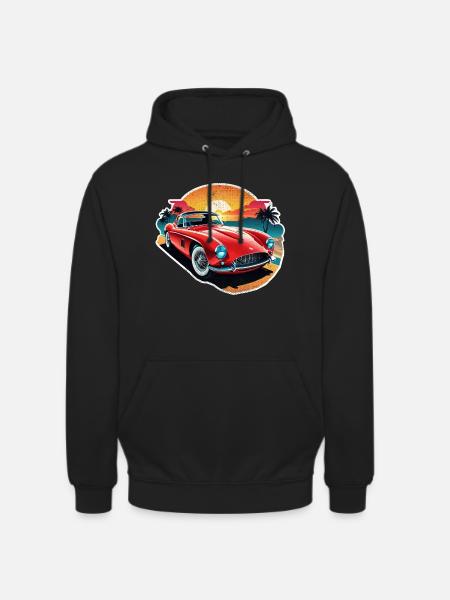 Oldtimer Sonnenuntergang - Unisex Hoodie - Schwarz