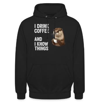 Coffee Coffeeshop - Unisex Hoodie - black - Front - Alina (178cm) & Michal (187cm)
