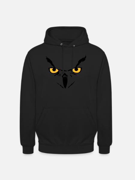 Owl face - Unisex Hoodie - Schwarz