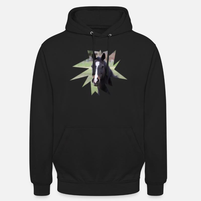 Cheval. Cheval. - Sweat-shirt à capuche unisexe - noir