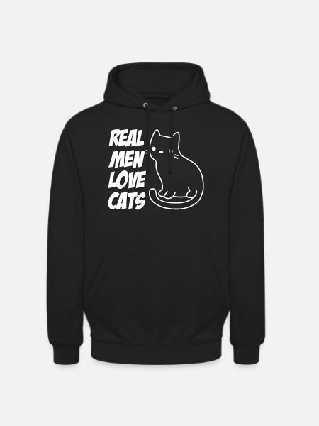 Echte Männer lieben Katzen - Unisex Hoodie - Schwarz