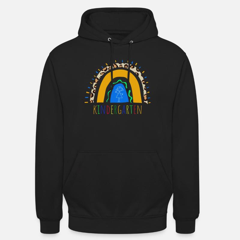 Jardin d’enfants Léopard Arc-en-ciel - Sweat-shirt à capuche unisexe - noir