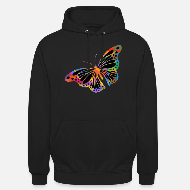 Papillon - Sweat-shirt à capuche unisexe - noir