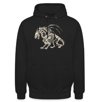 dragon skeleton - Unisex Hoodie - Schwarz - Vorne - Alina (178cm) & Michal (187cm)