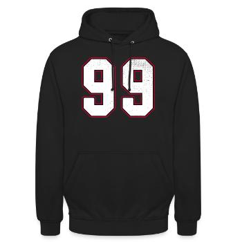 Numéro quatre-vingt-dix neuf - 99 Classic Vintage Sport - Sweat-shirt à capuche unisexe - noir - Devant - Alina (178cm) & Michal (187cm)