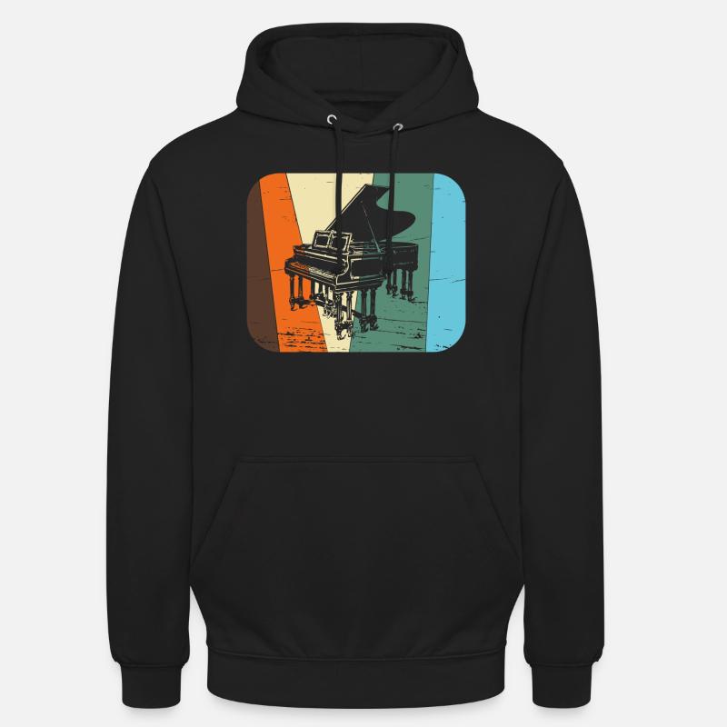 Piano à queue / Piano - Sweat-shirt à capuche unisexe - noir