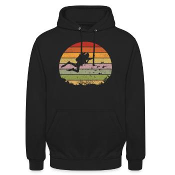 Plongée Plongée Sous-marine Rétro Vintage - Sweat-shirt à capuche unisexe - noir - Devant - Alina (178cm) & Michal (187cm)