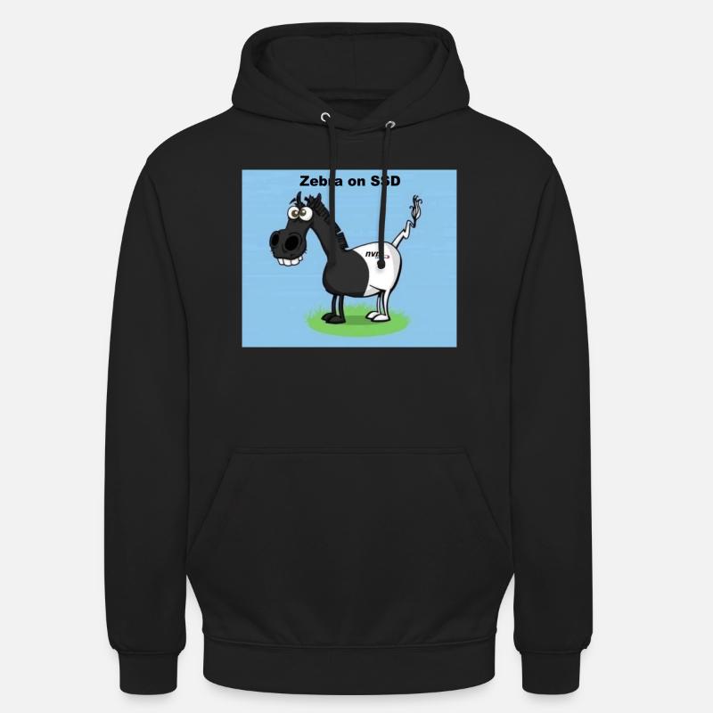 Zebra on SSD - Unisex Hoodie - Schwarz