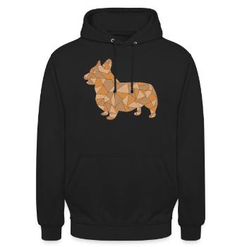 CORGI geometric - Unisex Hoodie - black - Front - Alina (178cm) & Michal (187cm)