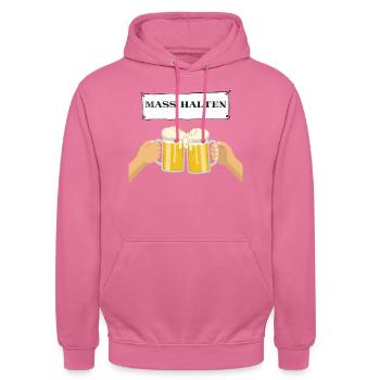 (Bier)mass halten - Unisex Hoodie - Pink - Vorne - Alina (178cm) & Michal (187cm)