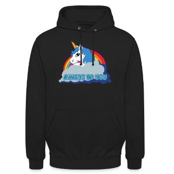 Always be you (Unicorn) - Unisex Hoodie - Schwarz - Vorne - Alina (178cm) & Michal (187cm)