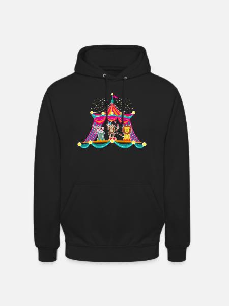 Circus - Monkey Circus - Circus Animals Hare Lion - Unisex Hoodie - black