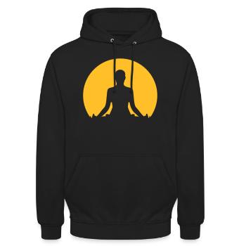 Meditation - Unisex Hoodie - Schwarz - Vorne - Alina (178cm) & Michal (187cm)