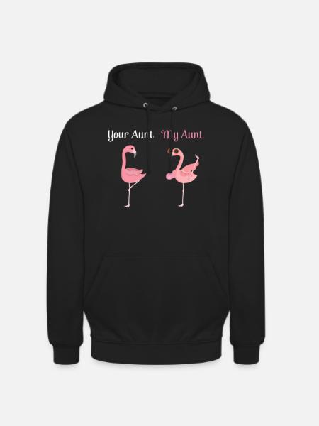 Flamingo tante din tante min tante - Hættetrøje unisex - sort