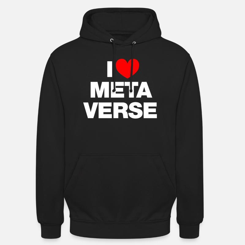 I Love Metaverse (blanc) - Sweat-shirt à capuche unisexe - noir