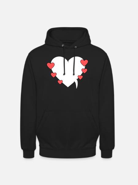 Speech bubble with hearts - Unisex Hoodie - black
