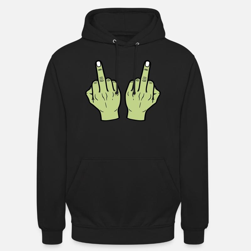 Mittelfinger Hand - Unisex Hoodie - Schwarz