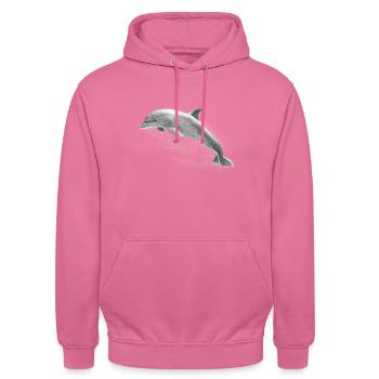 Delphin - Unisex Hoodie - Pink - Vorne - Alina (178cm) & Michal (187cm)