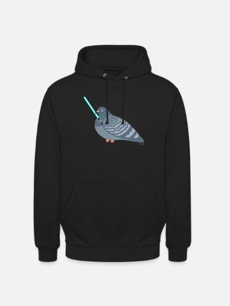 Jedi Pigeon Friend - pigeon - Unisex Hoodie - black