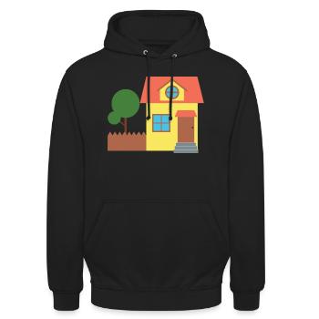 House - Unisex Hoodie - black - Front - Alina (178cm) & Michal (187cm)