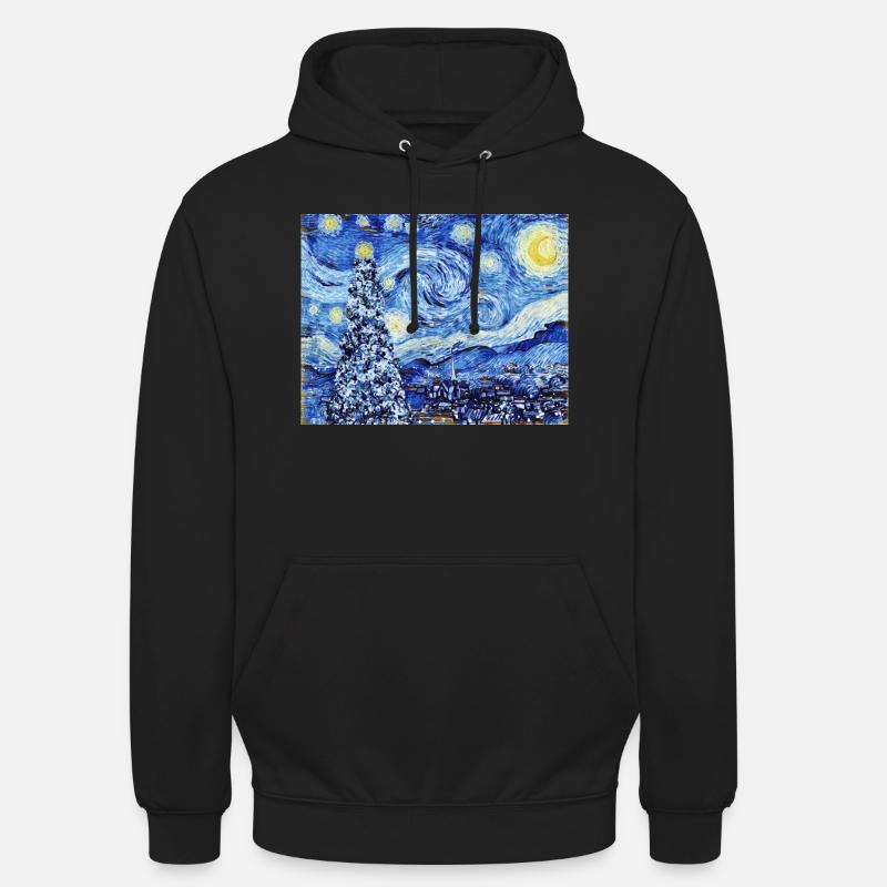 Nuit étoilée de Van Gough - Noël blanc - Sweat-shirt à capuche unisexe - noir