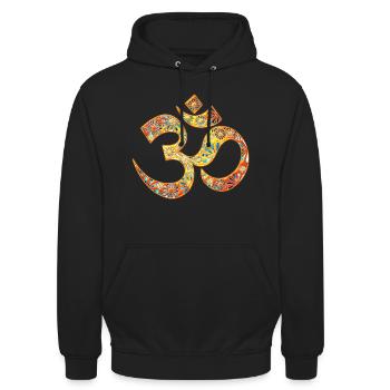 Om Mantra, Buddhismus, Yoga, Symbol, Spiritualität - Unisex Hoodie - Schwarz - Vorne - Alina (178cm) & Michal (187cm)