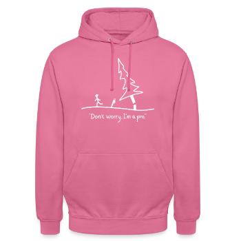 Scie à moteur Cadeau - Sweat-shirt à capuche unisexe - rose - Devant - Alina (178cm) & Michal (187cm)