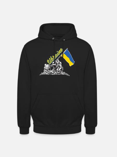 ukraine flag raising - Unisex Hoodie - black