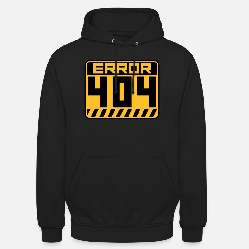 Error 404 Schild Warnung - Unisex Hoodie - Schwarz
