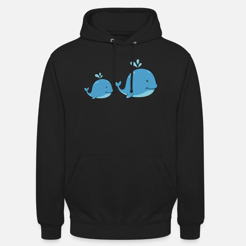 Baleines sucrées - Sweat-shirt à capuche unisexe - noir