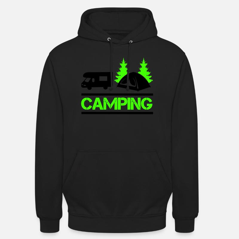 Camping 01 - Sweat-shirt à capuche unisexe - noir