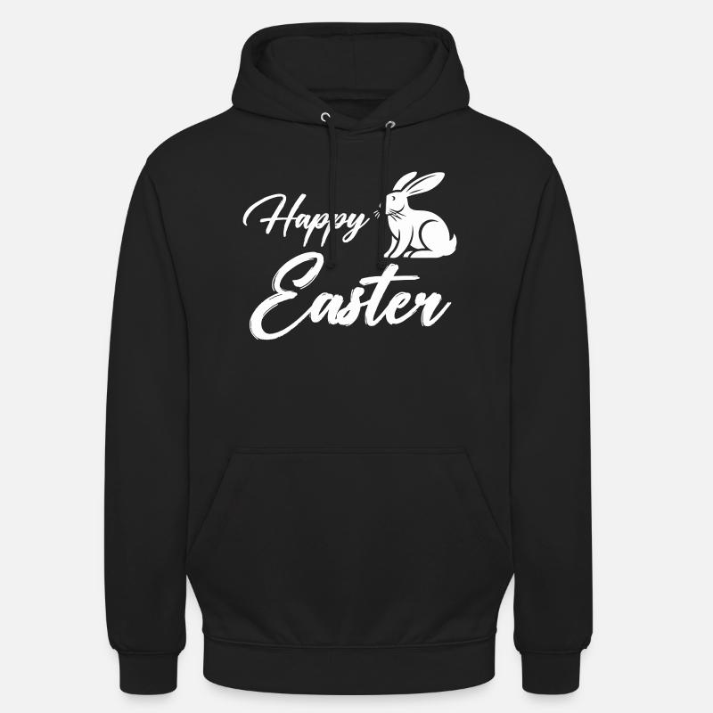 Lapin Joyeuses Pâques - Sweat-shirt à capuche unisexe - noir