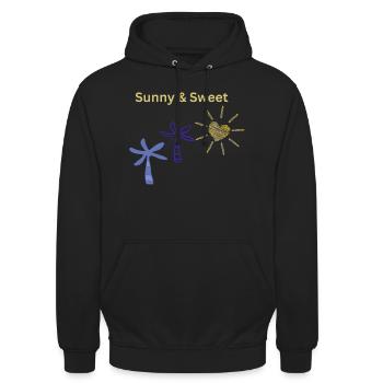 Sunny & Sweet – Sommerliebe Motiv - Unisex Hoodie - Schwarz - Vorne - Alina (178cm) & Michal (187cm)