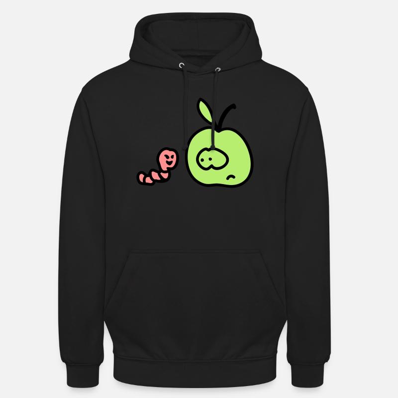 Apfel + Wurm 3 - Unisex Hoodie - Schwarz