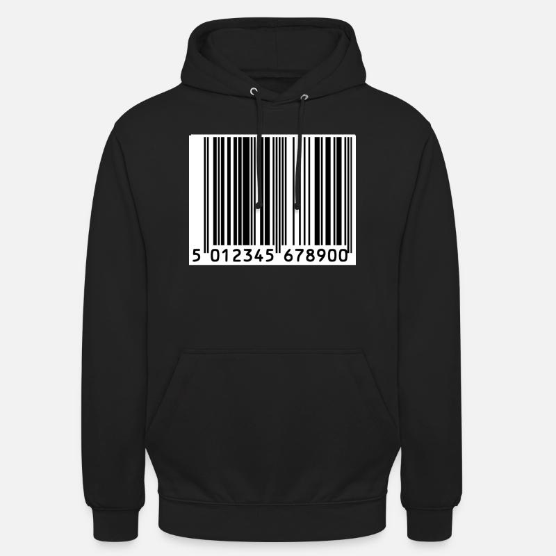 code à barres - Sweat-shirt à capuche unisexe - noir