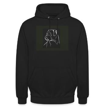 Hund Boxer schön HundeTier - Unisex Hoodie - Schwarz - Vorne - Alina (178cm) & Michal (187cm)