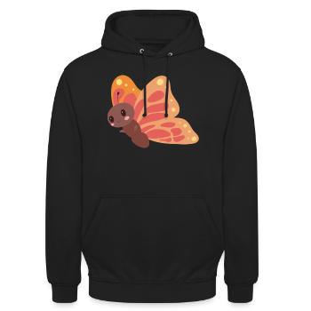 Schmetterling - Unisex Hoodie - Schwarz - Vorne - Alina (178cm) & Michal (187cm)
