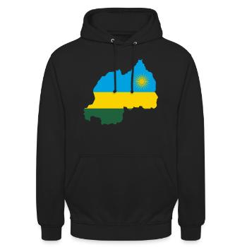 Rwanda flag - Unisex Hoodie - Schwarz - Vorne - Alina (178cm) & Michal (187cm)