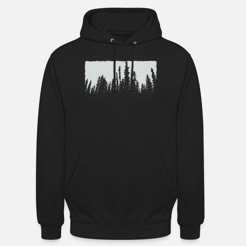 blanc arbres forêt nature - Sweat-shirt à capuche unisexe - noir