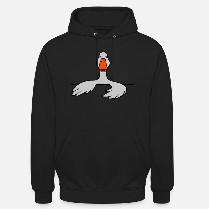 Hinter Mauer Gans Comic - Unisex Hoodie - Schwarz