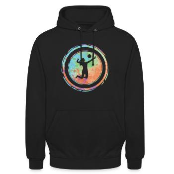 Volleyballspielerin Frauen Mädchen Volleyball - Unisex Hoodie - Schwarz - Vorne - Alina (178cm) & Michal (187cm)