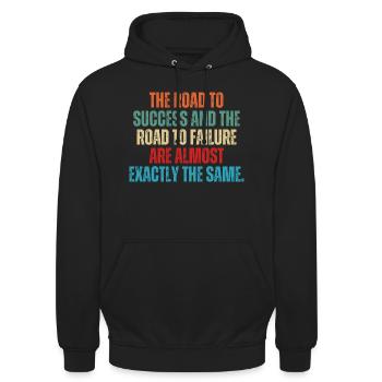 Der Weg zum Erfolg und der Weg zum Scheitern - Unisex Hoodie - Schwarz - Vorne - Alina (178cm) & Michal (187cm)