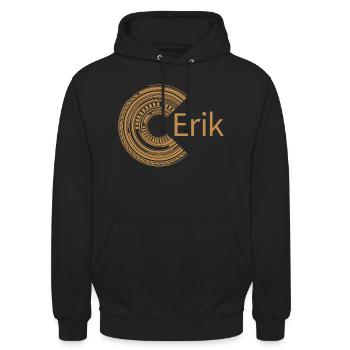 Für Erik - Unisex Hoodie - Schwarz - Vorne - Alina (178cm) & Michal (187cm)