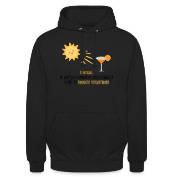 The aperitif, the best time for .... - Unisex Hoodie - black - Front - Alina (178cm) & Michal (187cm)
