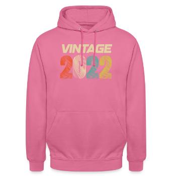 Jahrgang 2022 Retro - Bestseller - Unisex Hoodie - Pink - Vorne - Alina (178cm) & Michal (187cm)