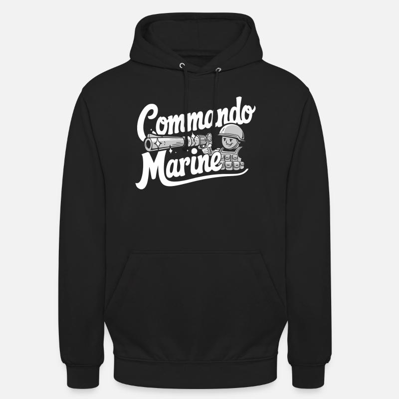 Commando Marine - Sweat-shirt à capuche unisexe - noir