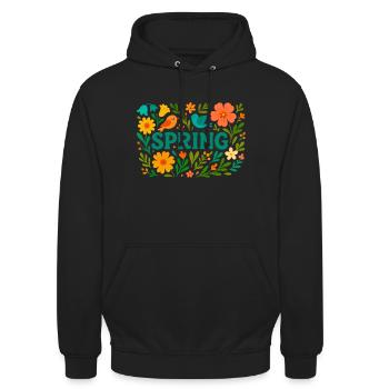 Spring - Unisex Hoodie - black - Front - Alina (178cm) & Michal (187cm)